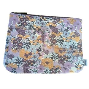 2/$15 Nota Purple and Yellow Floral Cosmetic/Office Bag